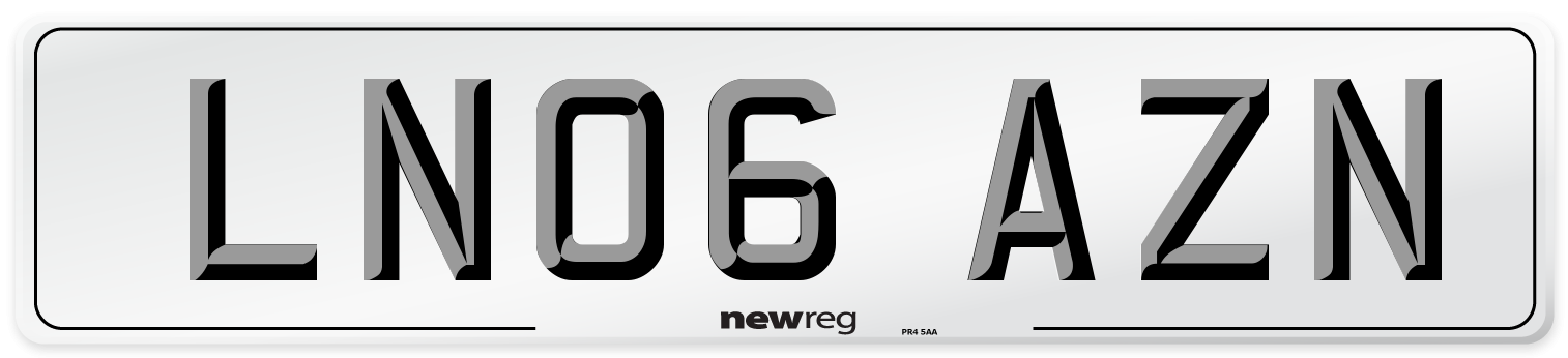 LN06 AZN Number Plate from New Reg